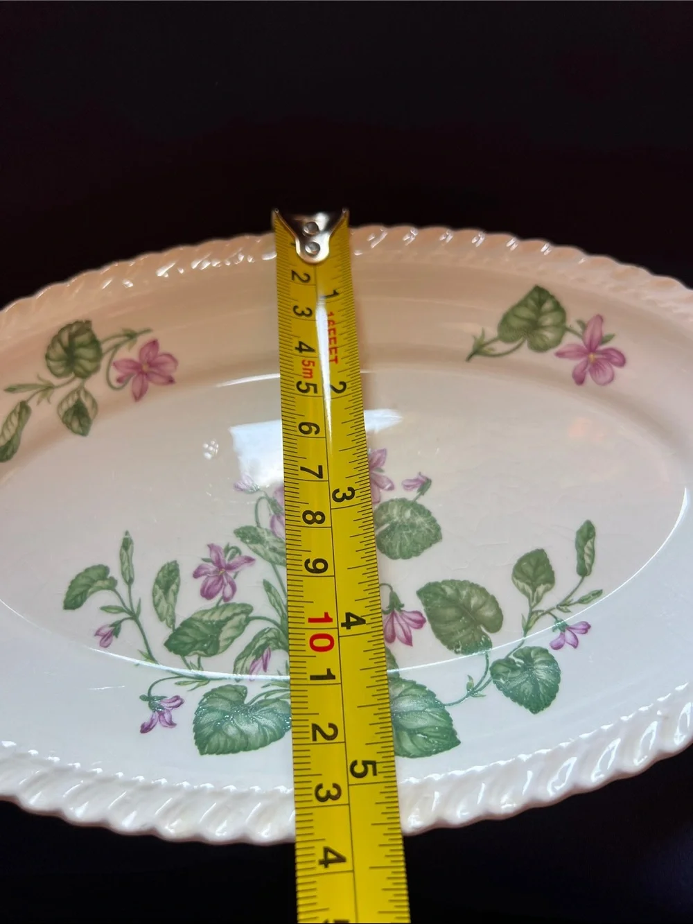 Royal Gadroon Platter Violet Flowers Vintage Harker Pottery - Picture 8 of 8